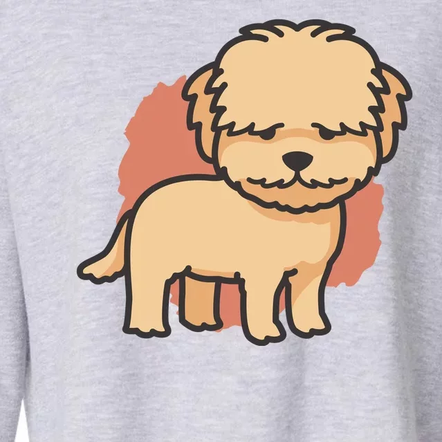 Cute Goldendoodle Dog Cropped Pullover Crew