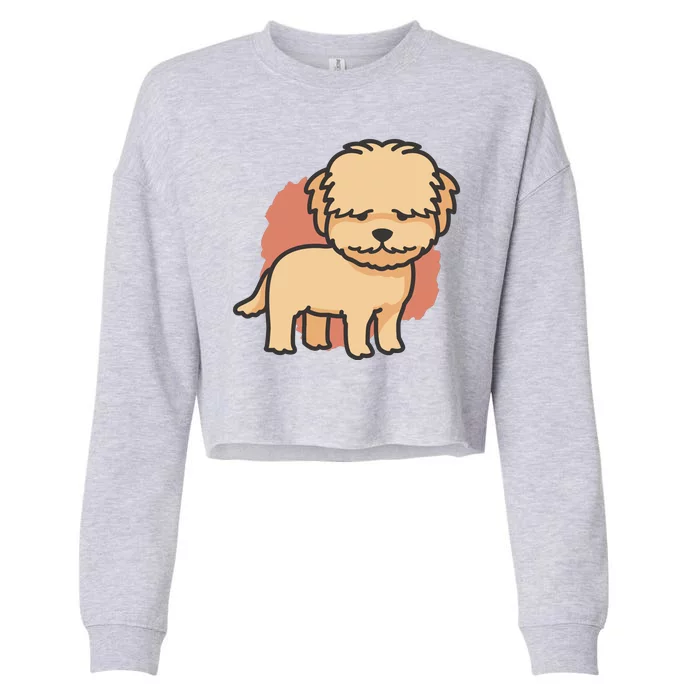 Cute Goldendoodle Dog Cropped Pullover Crew