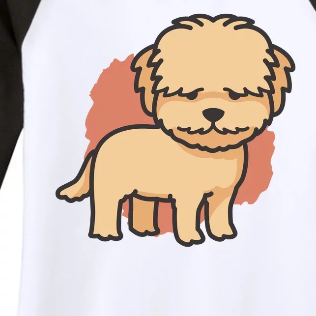 Cute Goldendoodle Dog Women's Tri-Blend 3/4-Sleeve Raglan Shirt