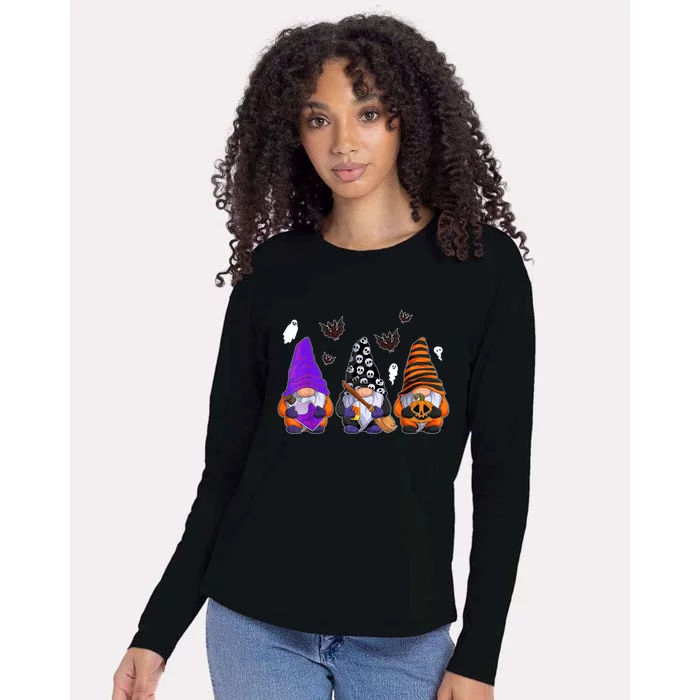 Cute Gnomes Design Thanksgiving Halloween Womens Cotton Relaxed Long Sleeve T-Shirt