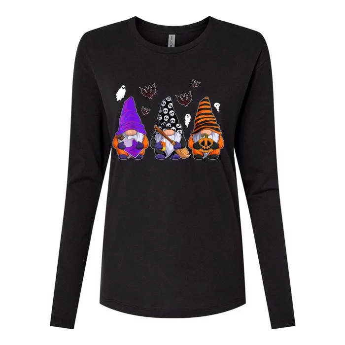 Cute Gnomes Design Thanksgiving Halloween Womens Cotton Relaxed Long Sleeve T-Shirt