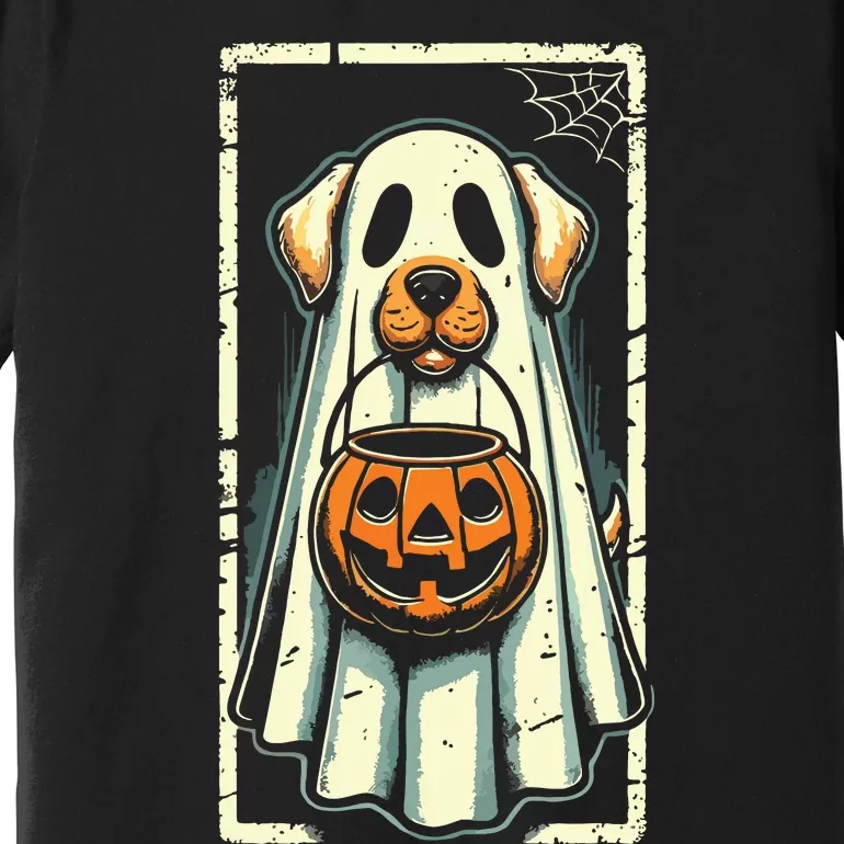 Cute Ghost Dog Halloween Funny Ghost Premium T-Shirt