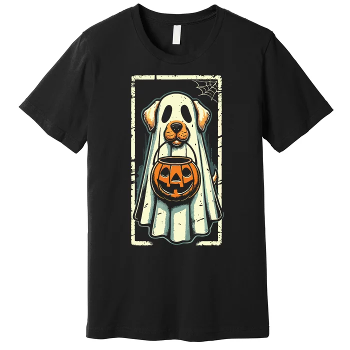 Cute Ghost Dog Halloween Funny Ghost Premium T-Shirt