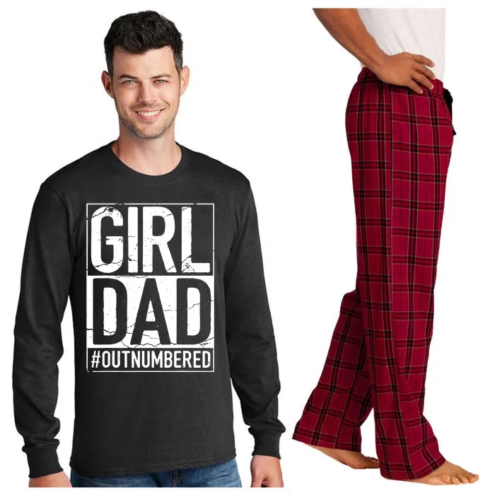 Cool Girl Dad For Men Father Super Proud Dad Outnumbered Dad Long Sleeve Pajama Set