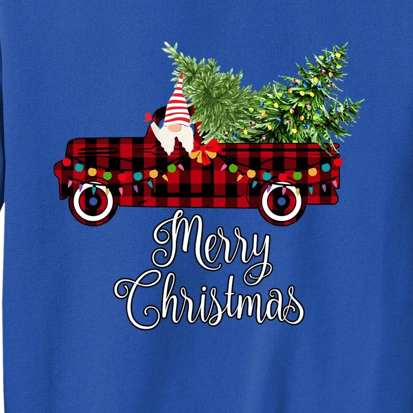 Christmas Gnome Driving Red Buffalo Plaid Christmas Truck Great Gift Sweatshirt