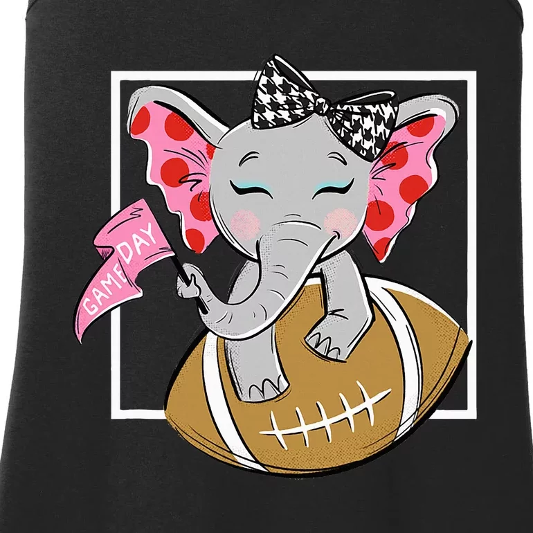 Cute Game Day Elephant Women And Football Ladies Essential Tank