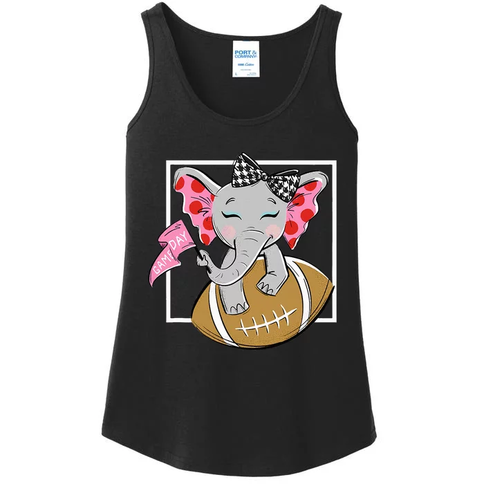 Cute Game Day Elephant Women And Football Ladies Essential Tank