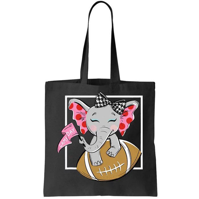 Cute Game Day Elephant Women And Football Tote Bag