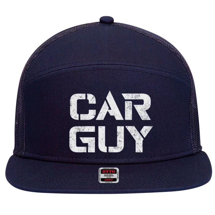 Car Guy Distressed 7 Panel Mesh Trucker Snapback Hat