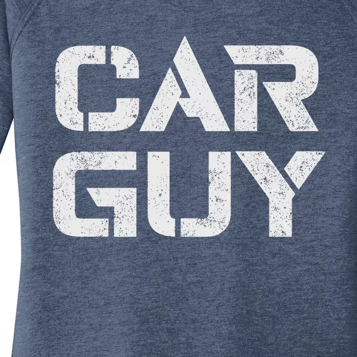 Car Guy Distressed Women's Perfect Tri Tunic Long Sleeve Shirt