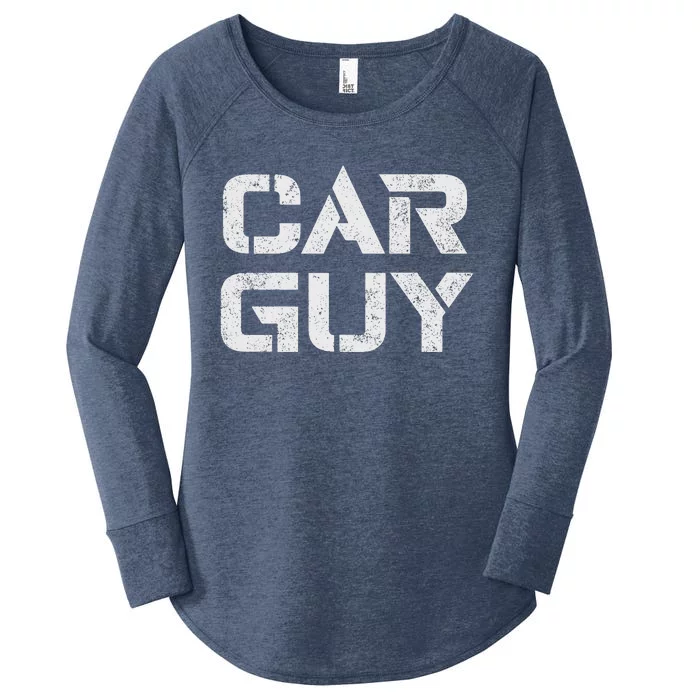 Car Guy Distressed Women's Perfect Tri Tunic Long Sleeve Shirt