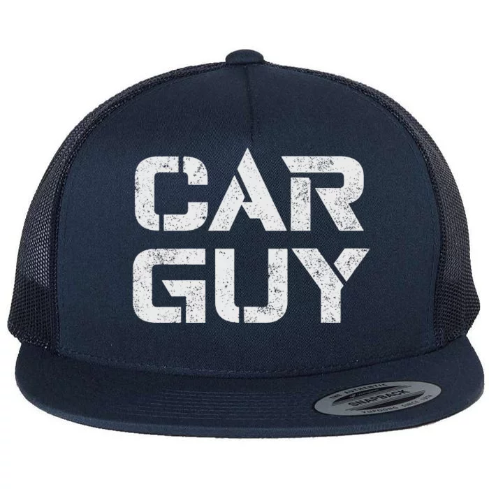 Car Guy Distressed Flat Bill Trucker Hat