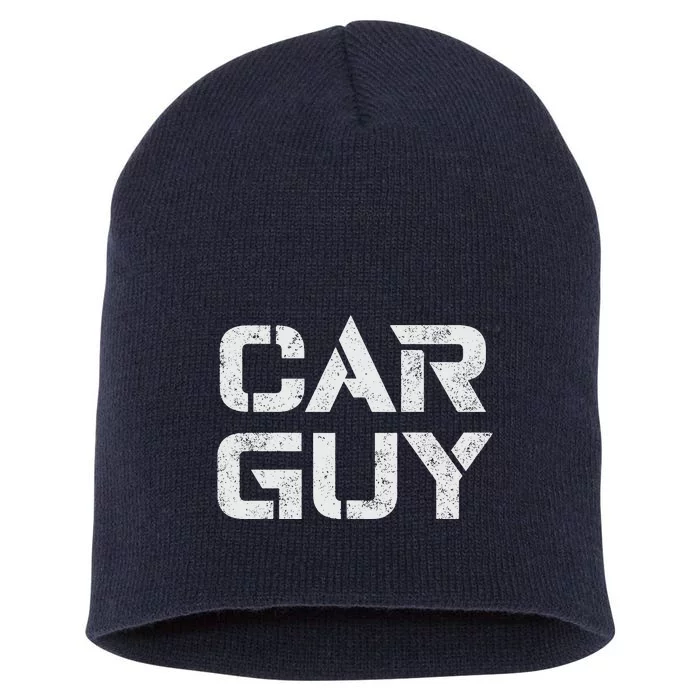 Car Guy Distressed Short Acrylic Beanie