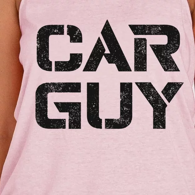 Car Guy Distressed Women's Knotted Racerback Tank