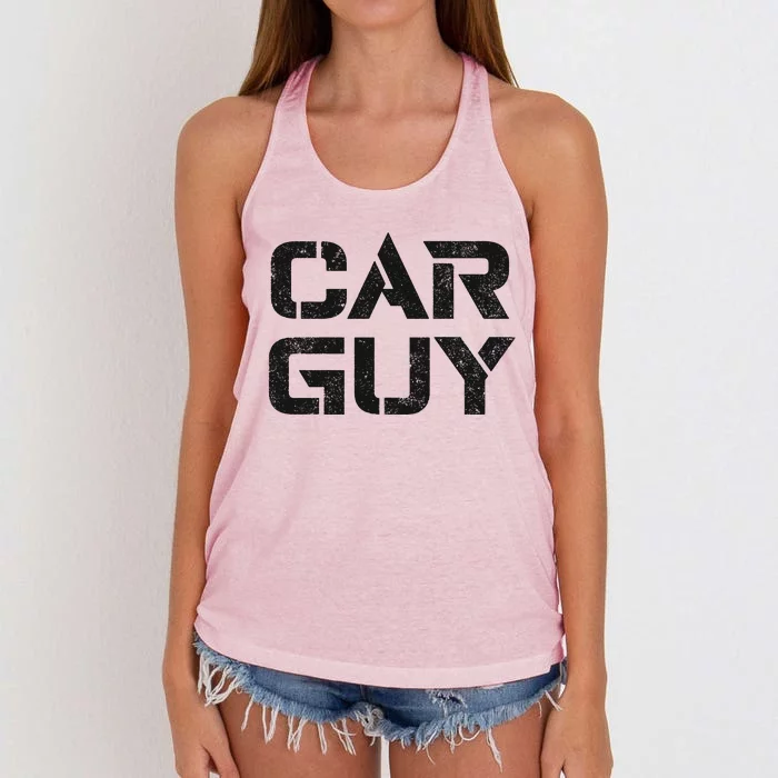 Car Guy Distressed Women's Knotted Racerback Tank