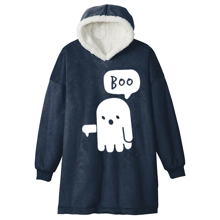 Cute Ghost Dislike Ghost Boo Spooky Fans Halloween Season Gift Hooded Wearable Blanket