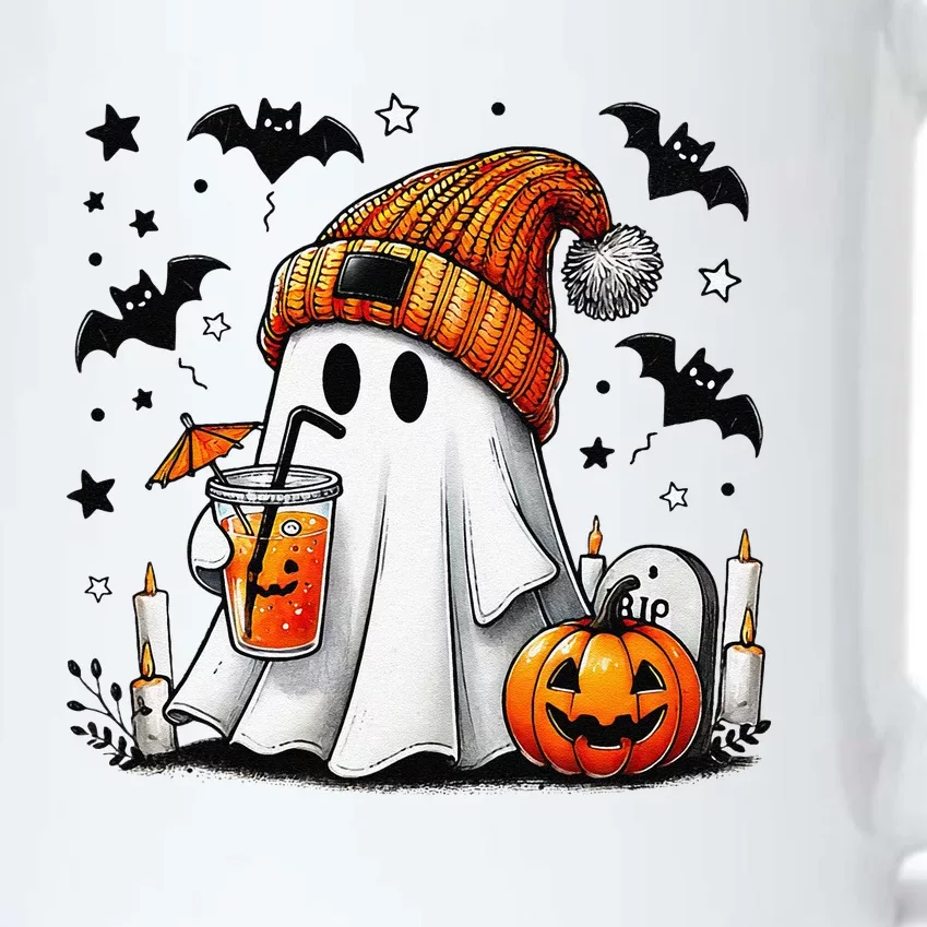 Cute Ghost Drinking Coffee Halloween Ghost Coffee Black Color Changing Mug