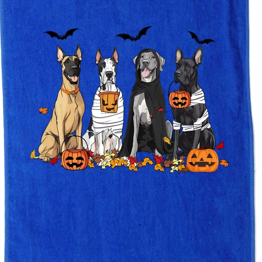 Cute Great Dane Dogs Ghost Witch Mummy Halloween Pumpkins Cute Gift Platinum Collection Golf Towel