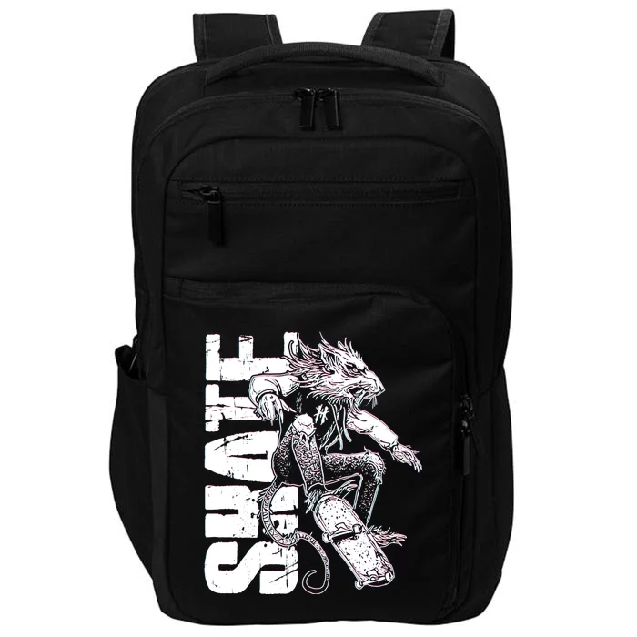 Cool Grunge Distressed Skateboarding Rat Mouse Impact Tech Backpack