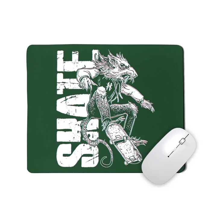 Cool Grunge Distressed Skateboarding Rat Mouse Mousepad