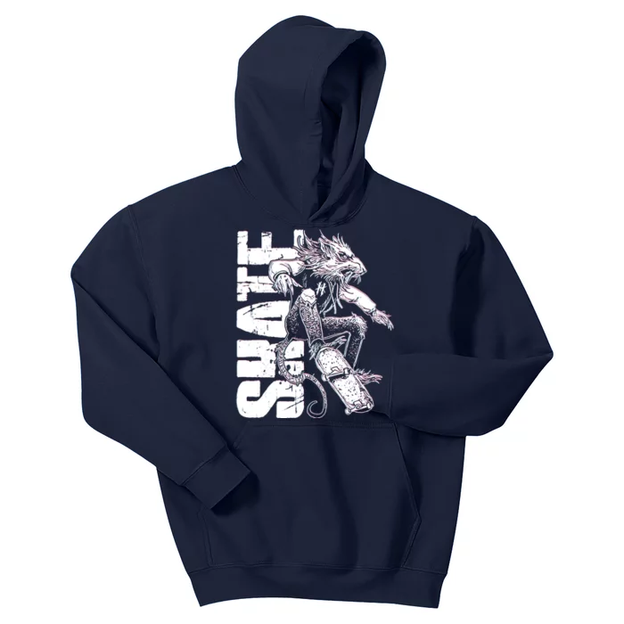 Cool Grunge Distressed Skateboarding Rat Mouse Kids Hoodie