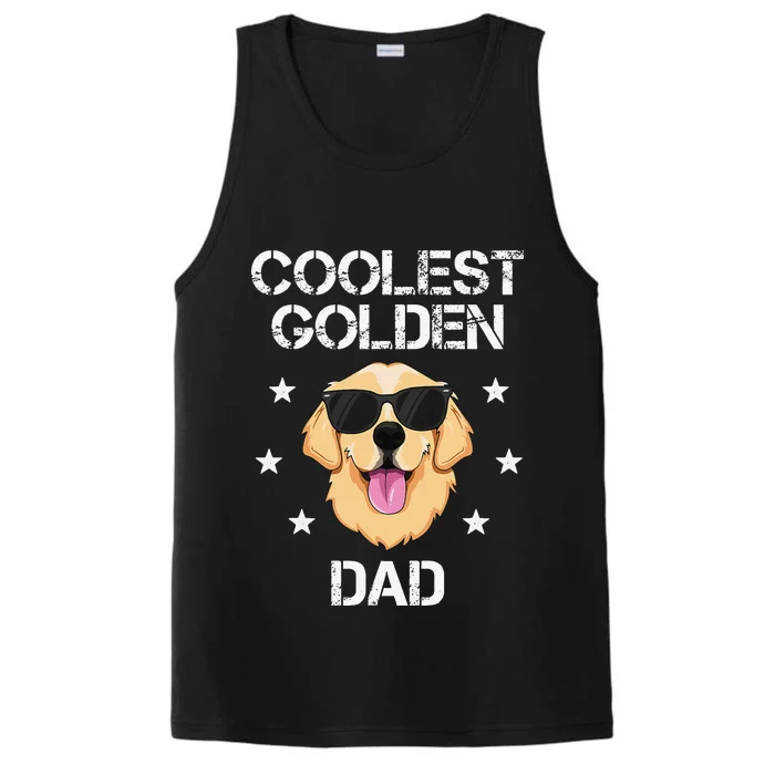 Coolest Golden Dad for Retriever New Dog Owner Performance Tank