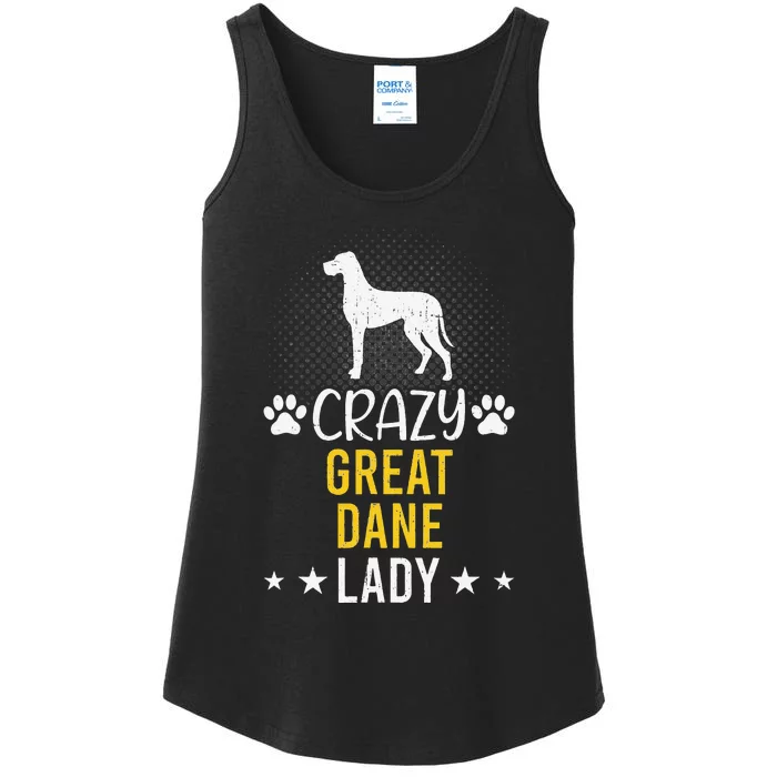 Crazy Great Dane Lady Dog Lover Ladies Essential Tank