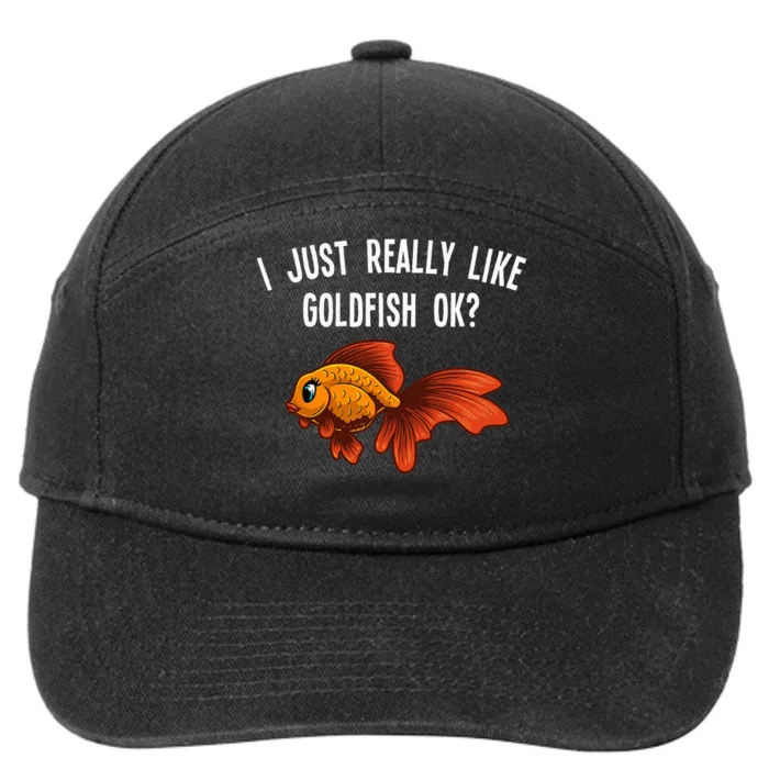 Cute Goldfish Design For Men Women Goldfish Aquarium Lovers 7-Panel Snapback Hat