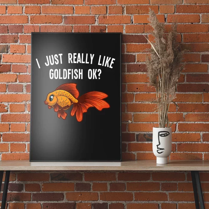 Cute Goldfish Design For Men Women Goldfish Aquarium Lovers Poster