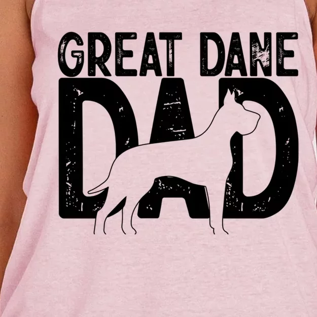 Cute Great Dane Dog Dad Puppy Lover Father Cute Gift Women's Knotted Racerback Tank