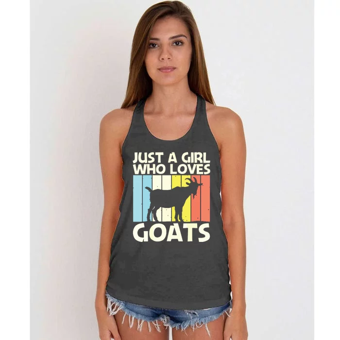 Cool Goat Design For Girl Women Goat Farmer Farming Lovers Women's Knotted Racerback Tank