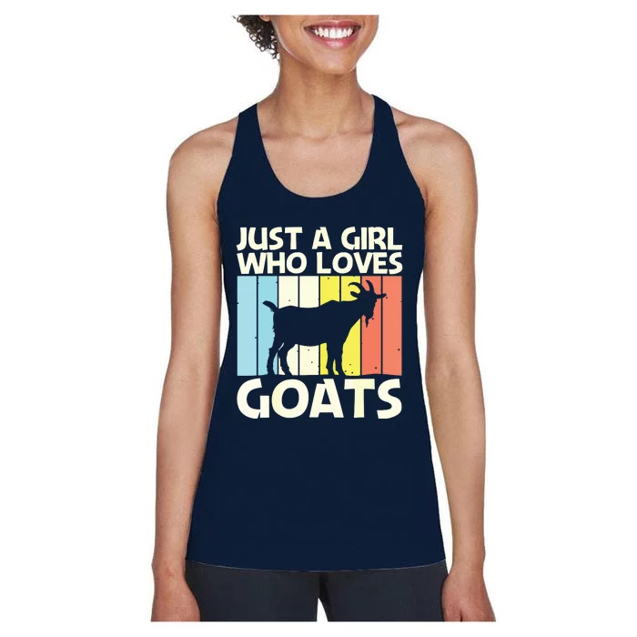 Cool Goat Design For Girl Women Goat Farmer Farming Lovers Women's Racerback Tank