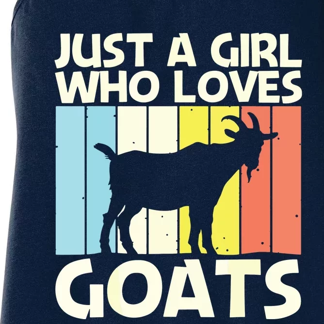 Cool Goat Design For Girl Women Goat Farmer Farming Lovers Women's Racerback Tank