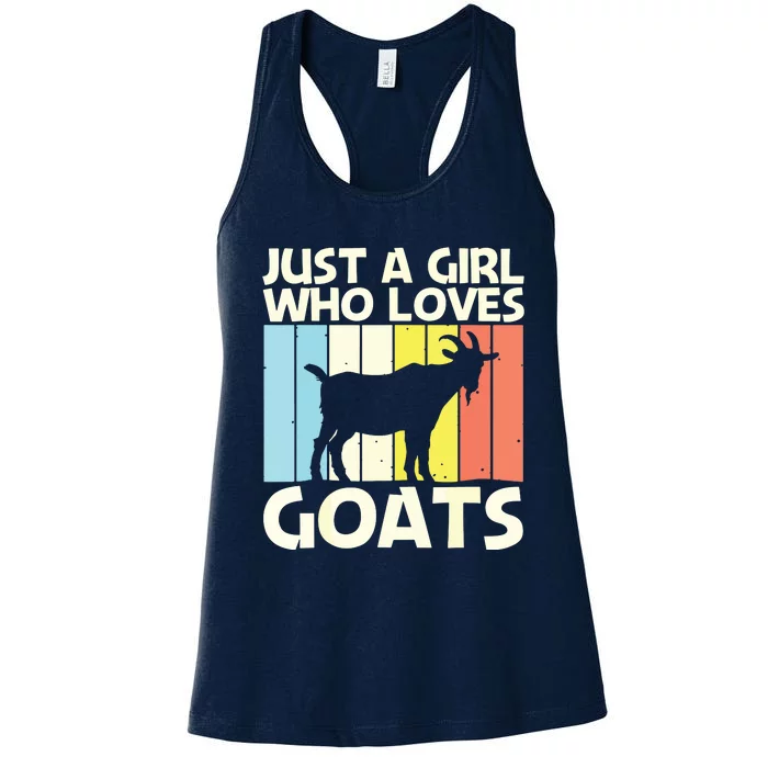 Cool Goat Design For Girl Women Goat Farmer Farming Lovers Women's Racerback Tank