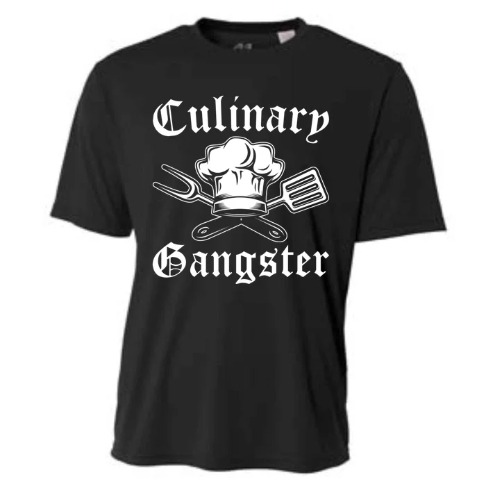 Culinary Gangster Design Funny Chef Cooking Cook Gift Cooling Performance Crew T-Shirt