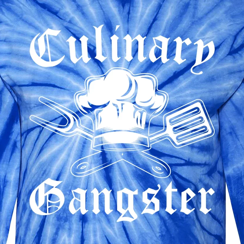 Culinary Gangster Design Funny Chef Cooking Cook Gift Tie-Dye Long Sleeve Shirt