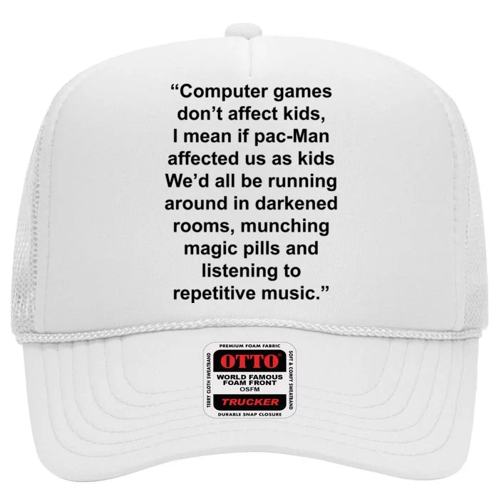 Computer Games Don't Affect High Crown Mesh Trucker Hat