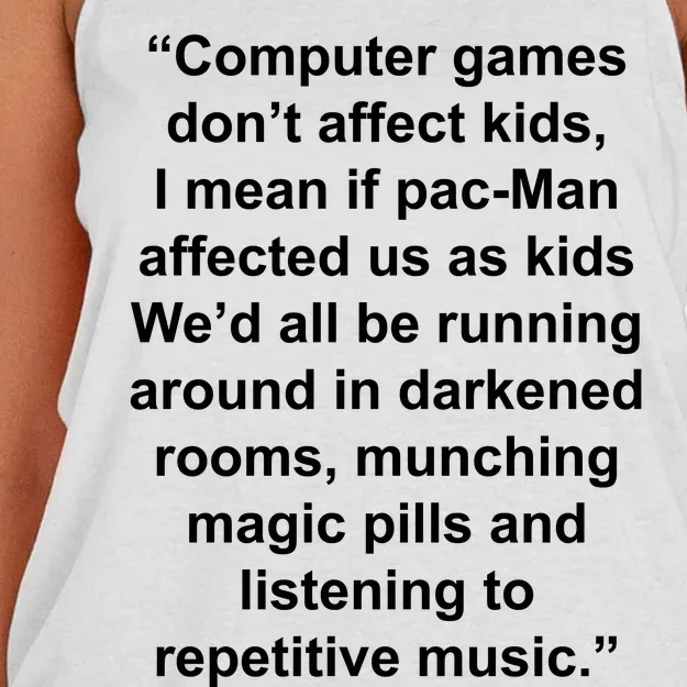 Computer Games Don't Affect Women's Knotted Racerback Tank