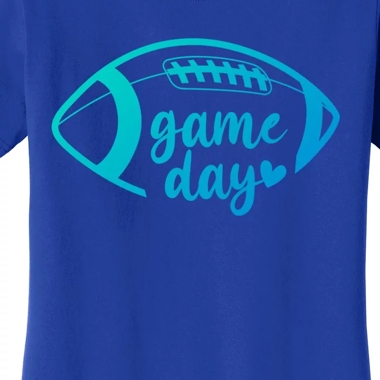 Cute Game Day Heart Football Funny Gift Women's T-Shirt