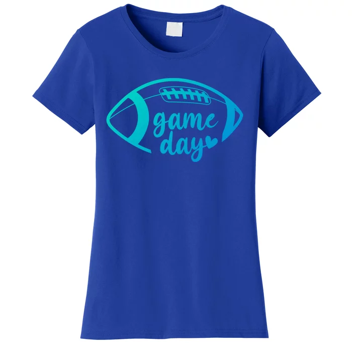 Cute Game Day Heart Football Funny Gift Women's T-Shirt