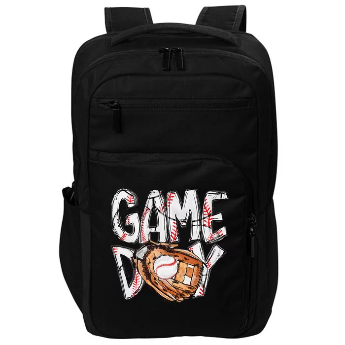 Cute Game Day Baseball Softball Heart Love Mom Life Of Both Impact Tech Backpack