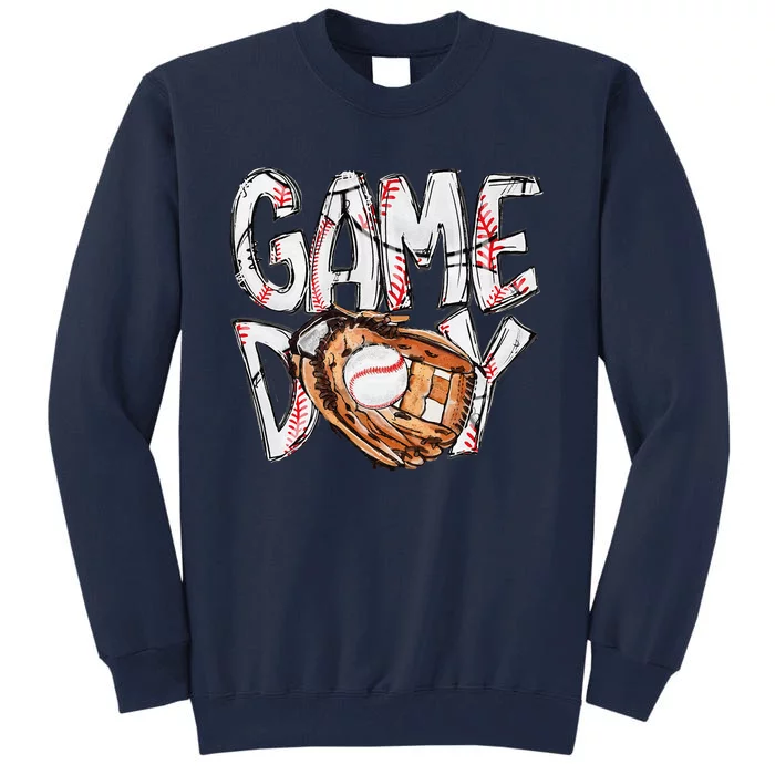 Cute Game Day Baseball Softball Heart Love Mom Life Of Both Tall Sweatshirt