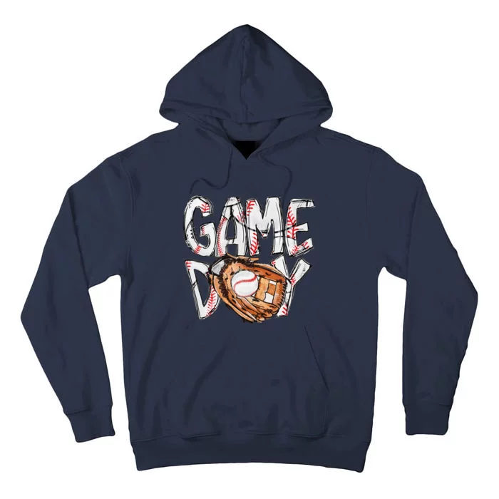 Cute Game Day Baseball Softball Heart Love Mom Life Of Both Tall Hoodie