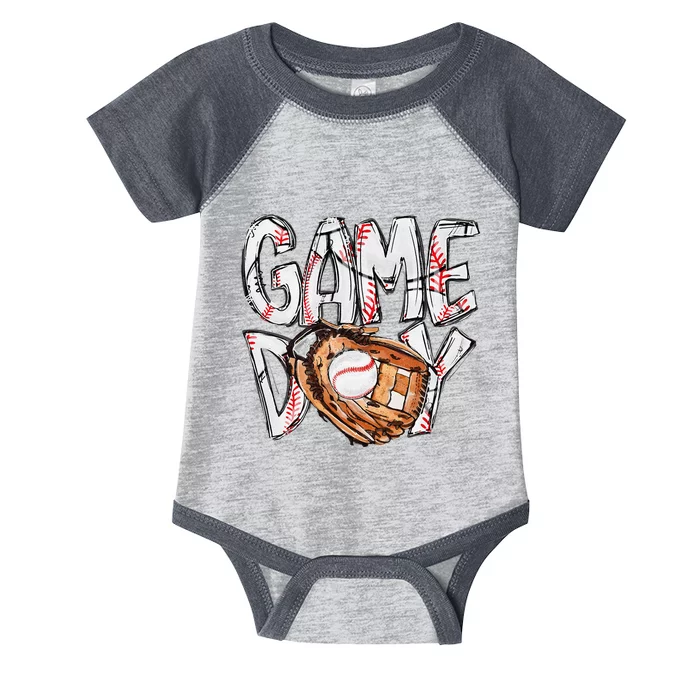 Cute Game Day Baseball Softball Heart Love Mom Life Of Both Infant Baby Jersey Bodysuit