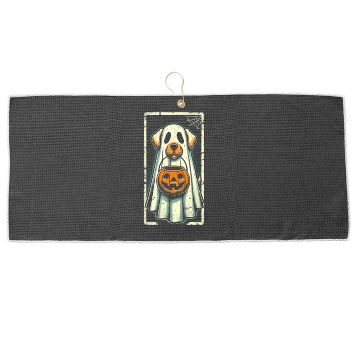 Cute Ghost Dog Women Halloween Funny Ghost Large Microfiber Waffle Golf Towel