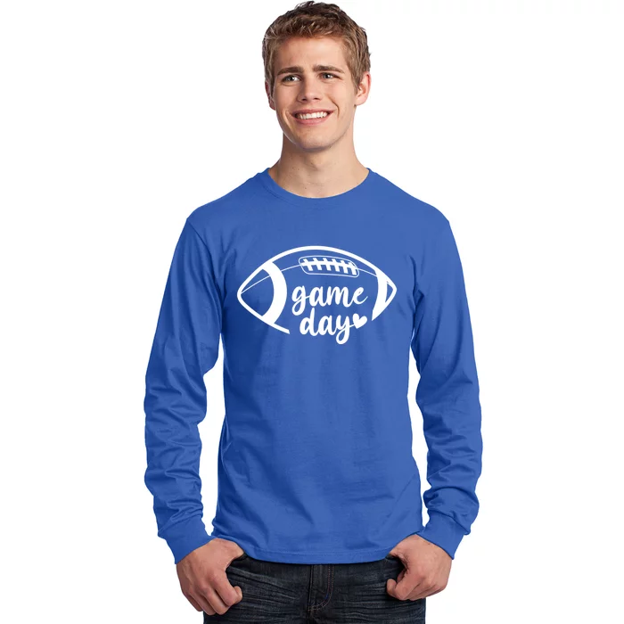 Cute Game Day Heart Football Funny Gift Long Sleeve Shirt