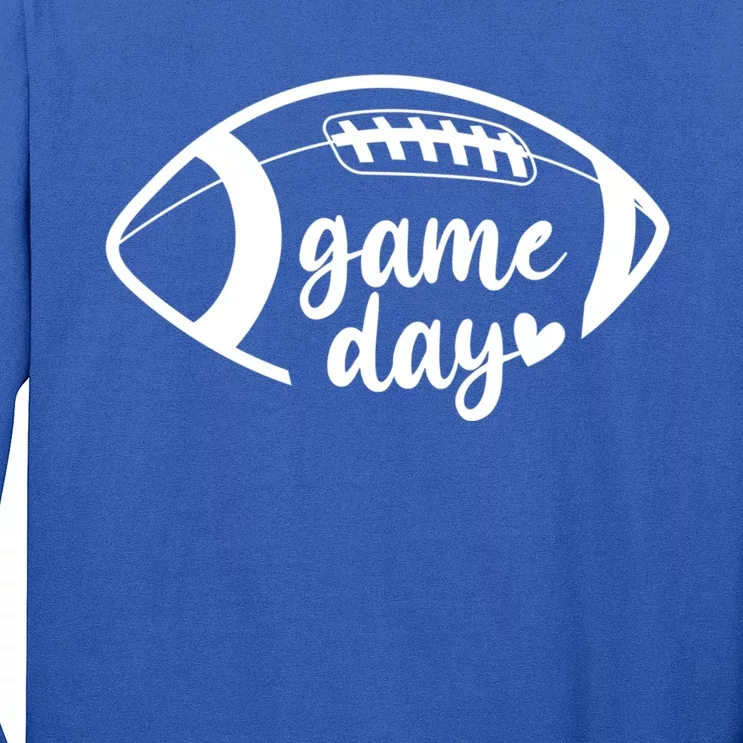 Cute Game Day Heart Football Funny Gift Long Sleeve Shirt