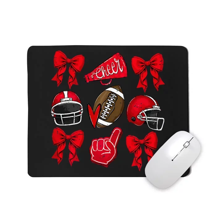 Coquette Game Day Football Cheer Mom Funny Football Lover Mousepad