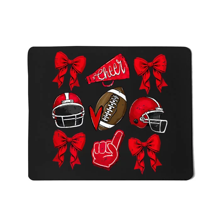 Coquette Game Day Football Cheer Mom Funny Football Lover Mousepad