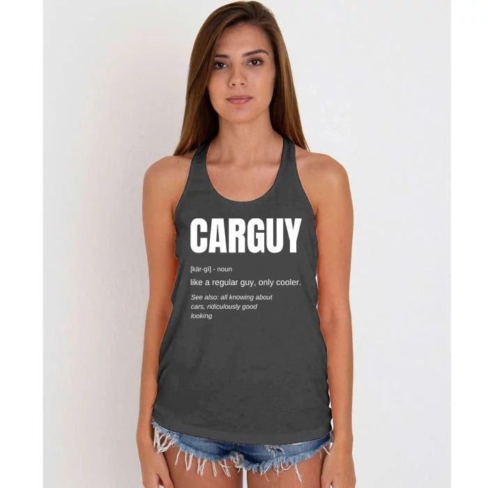 Car Guy Definition Women's Knotted Racerback Tank